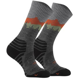 TODO 55% Merino Wool Hiking Socks - Durable, Breathable, Thermal - all Outdoor Activities - 2pack (Falcon Grey, 43x2)