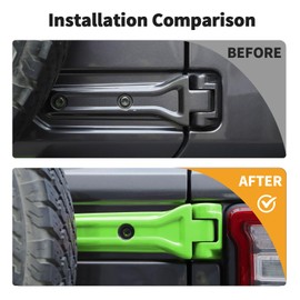JWWY for Jeep JL Hinge Kits Door Hinge Cover Spare Tire Carrier Bracket Hinge Cover Trim Fit for 2018-2024+Jeep Wrangler JL JLU & Gladiator JT Exterior Accessories 20pcs Green
