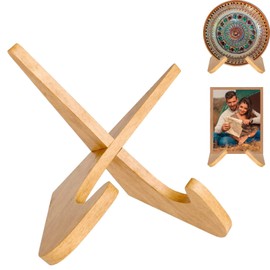 TICKLELY Book Stand - Premium Plate Holder, Book Holder and Stand, Made of Wood, Perfect for Cookbook, Record Display, & More