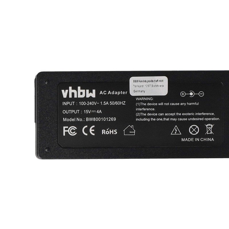 vhbw 1x Power Supply Compatible with Toshiba Satellite 300CDS, 305,