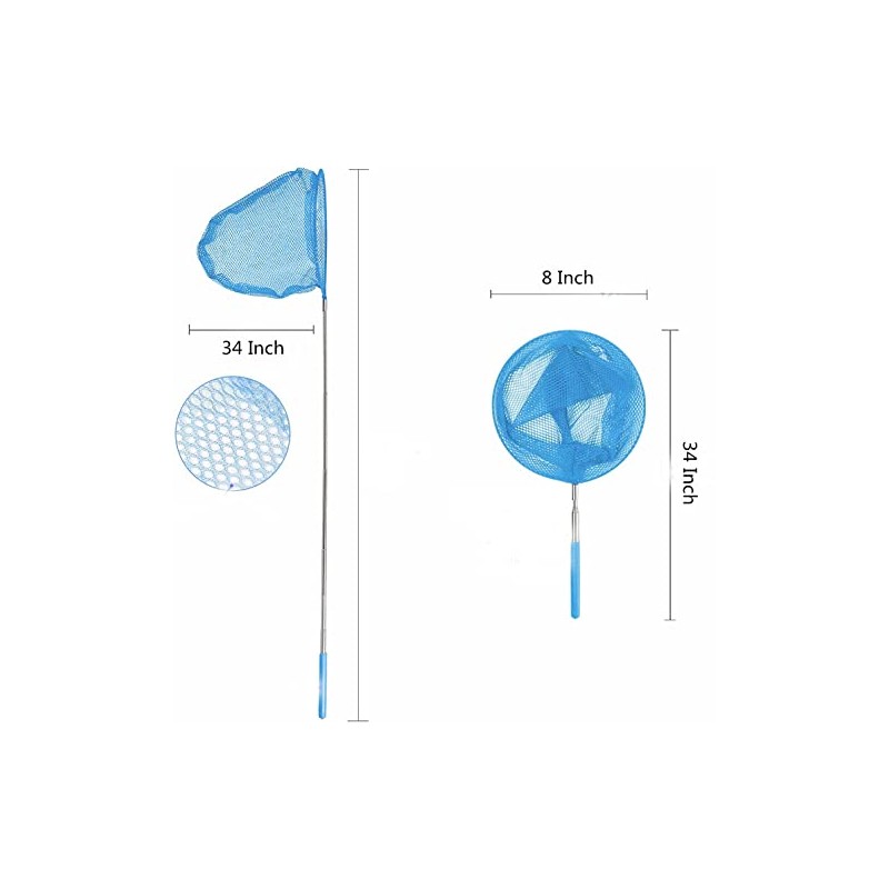 4pcs MAGIKON 8-Inch Diameter Retractable Bug Net,Little Fish Butterfly catching