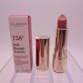Clarins Joli Rouge Velvet Matte Moisturizing Lipstick 758v SANDY PINK