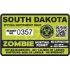 South Dakota SD Zombie Hunting Permit - Hunter Response Team Unit 4" Outbreak Sticker