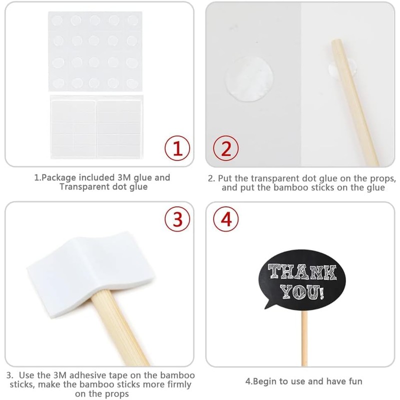 Musedimall 10 Pieces DIY Photo Booth Props, Photo Booth Props,