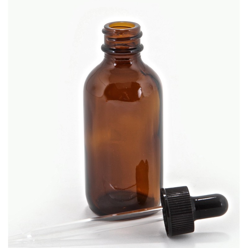Vivaplex 12, Amber, 2 oz Glass Bottles, With Glass Eye