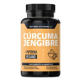 Beyond Vitamins  Raíz De Cúrcuma (curcumina)  Jengibre Potenciado Con Pimienta Negra (piperina) Cúrcuma Capsulas - Vitaminas Mujer  Hombre - Vegano