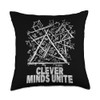 Clever minds unite, genius, science, nerd Throw Pillow