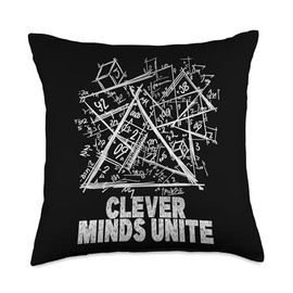 Clever minds unite, genius, science, nerd Throw Pillow