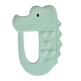 Tikiri 8591504 Rubber Teething Ring Crocodile, Teething Aid Made of Natural Rubber for Babies from 0+ Months, Green