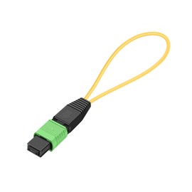 Buacoz MPO/APC Fiber Optic Loopback Tester Cable,Singlemode - 50/125μm MPO/12 Core Female, Fiber Optic Loopback Plug Adapter, for Testing Applications