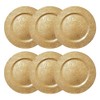 YöL 6 Embossed Decorative Gold Round Charger Plates Christmas Xmas