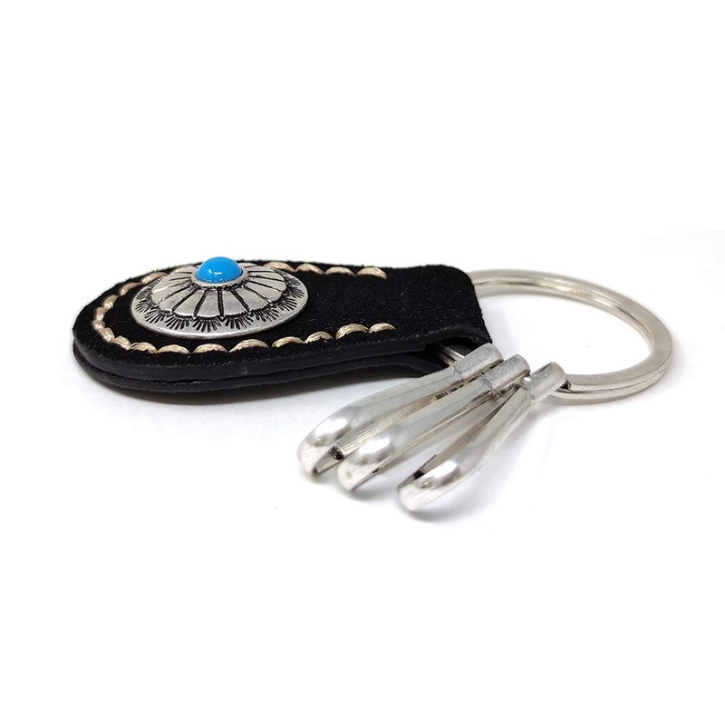 H.N.Z Key Chain nskh-001 Suede Concho Turquoise Native American Keychain,