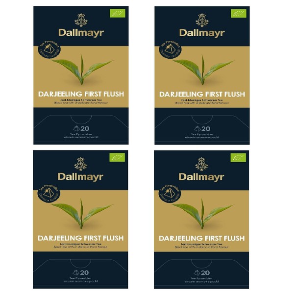 4 x Dallmayr First Flush Darjeeling Organic Black Tea 20