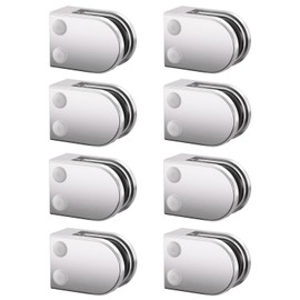 304 Stainless Steel Glass Clamp,8 Pack Adjustable 5/16", 3/8", 1/2" Glass Clamp Clip Brushed Finish, Durable Handrail Bracket for Railing, Stairs, and Shelves
