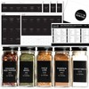 Black Spice Labels for Glass Jars, 148 Spice Jar Labels
