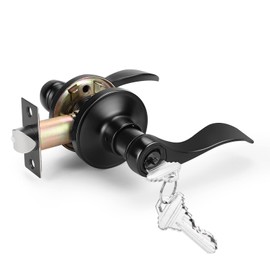 Gobrico Keyed Entry Lever, Black Finished,2Pack