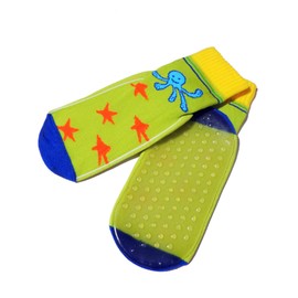 Weri Spezials Thermolite Aqua Beach Socks for Children and the Whole Family with Continuous ABS Coating in Several Designs, Yellow Squid