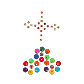 karwachauth Bindi Pack of 4 Crystal Designer Bindis Jewel for Forehead Face Tikka Multicolored Bindiya Stickers Adhesive Stone Indian Traditional Bindi Body Tattoos for Women Bride gift return gifts