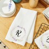 Ouksma 3 Pcs Monogrammed Kitchen Towels Initial Hand Towels Lavender