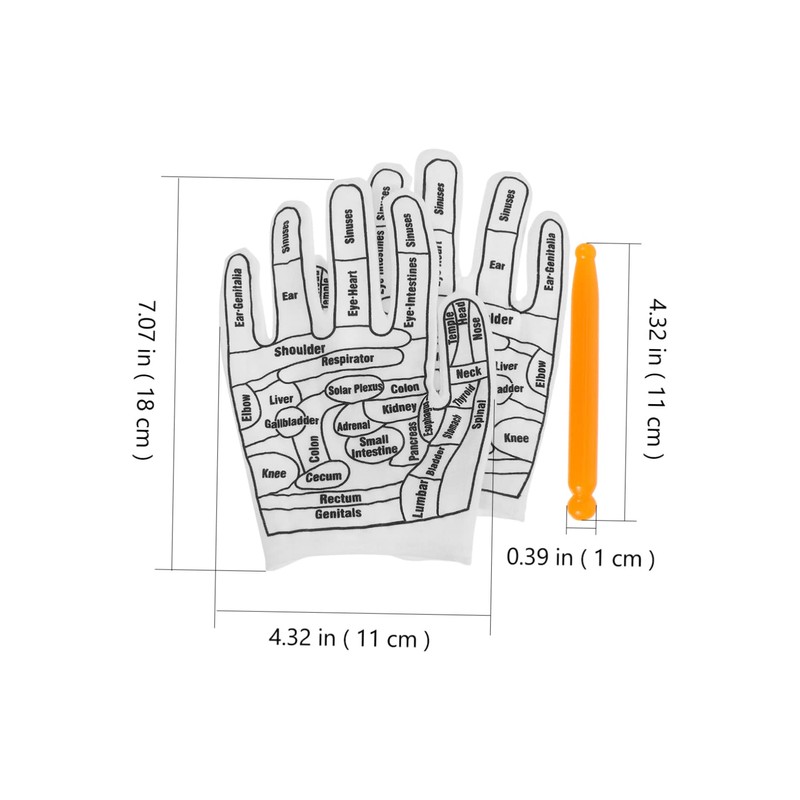 Gatuida 1 Set Reflexology Massage Gloves with Acupoint Tools Lightweight