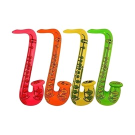12 x LARGE Inflatables Saxophone Blow Up Musical Instruments Party Bag Fillers Supplies Toys Favours Balloons Hen Night Do Stag Fancy Dress Party Accessories Rock Star pretend play Gifts