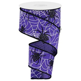 Spiders & Webs Wired Edge Ribbon, 10 Yards (Purple, 2.5")