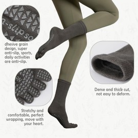Sunolkie 3 Pairs Anti Slip Toe Socks Pilates Yoga Non Slip Socks Medium Length Sweat-Absorbing and Breathable Athletic Casual Classic Dark Grey + Black + Milk White, Dark grey + black + milk white,