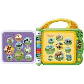 VTech Baby Mein 100-Wörter-Buch: Tiere – Interaktives Bildwörterbuch zum Lernen erster Wörter – Tierbuch mit 12 bilingualen Seiten in Deutsch-Englisch – Für Kinder von 2-5 Jahren