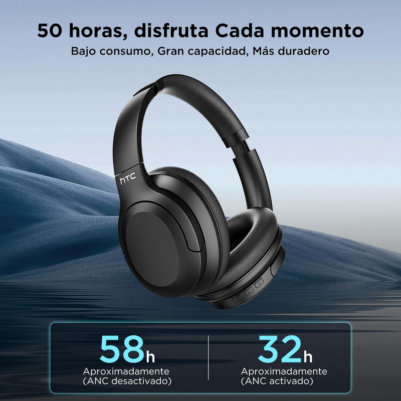 HTC Auriculares inalámbricos con cancelación Activa de Ruido Auriculares inalámbricos