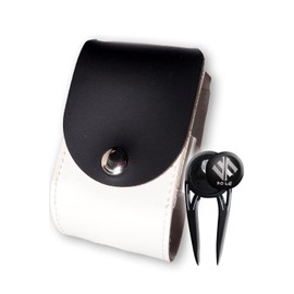 FOLG Golf Ball Case Green Fork Marker Set [Easy to Install on Belt] Holds 2 Balls PU Leather (Green Fork Set)