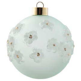 Karma, Christmas Hanging Ornament, Sugared Flower Glass Ornament Mint
