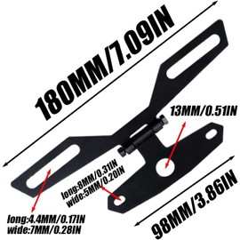 Motorcycle License Plate Bracket, Adjustable Motorcycle License Plate Holder, Folding Tail Light Holder Rear Bracket Mount