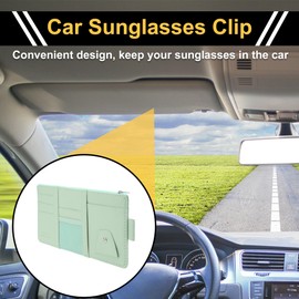 REPAIROCK Car Sunglasses Clip Eyeglasses Holder Clip PU Light Blue 12.2"x5.91" 1 Pcs