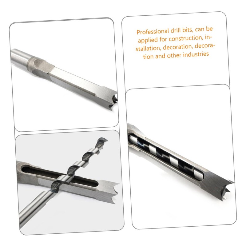 jojofuny 4pcs Mortise Drill Bit for Woodworking Square Hole Drill