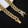 kelistom Cuban Link Iced Out Rhinestone Filled Chain Anklet, 18K
