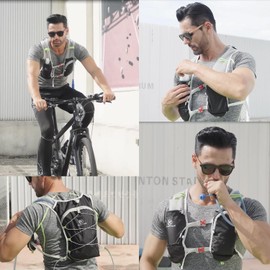 KAMCYCLE Hydration Backpack, Ultralight Trail Running Backpack, Running Vest, Running Vest, Women and Men, Backpack for Running, Marathon, Cycling, Jogging, Trail Running Backpack (Black with Bubble