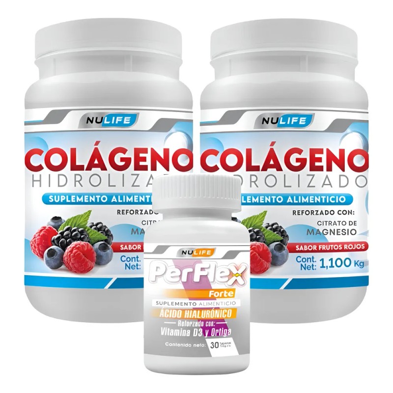 Pack Colágeno Nulife Hidrolizado y Perflex de Frutos Rojos