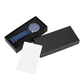T Winner PU Leather Strap Waterproof Mechanical Men Watch Wrist Watch with Watch Box(Blue Silver )