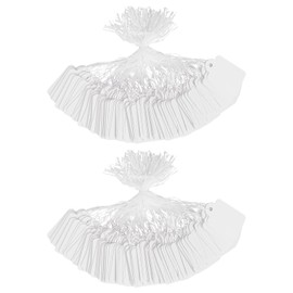 Pack of 200 White Price Tags 3.5 x 2.2 cm Price Labels Display Tags with String Marking Laced Labels Writable Labels Display Label for Product Jewellery Clothing Tags