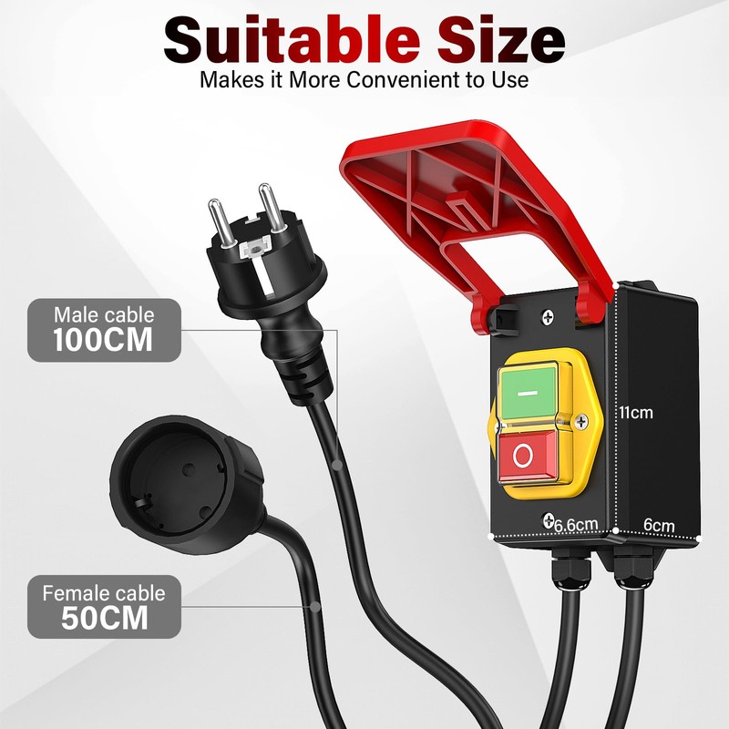 Machine Switch 230 V, 16 A Single-Phase On/Off Switch, Zero