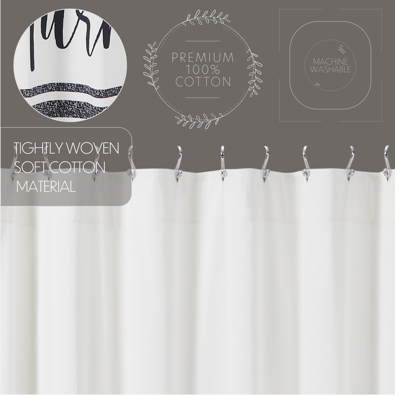 VHC Brands, Sawyer Mill 'Farmstead' Shower Curtain, Black, 72x72