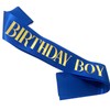 Birthday Sash for Men Blue with Gold Foil Letter 16th
