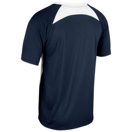 Champro Boys' Clean Up 2-Button Youth Baseball/Softball Jersey, Navy, White, Large