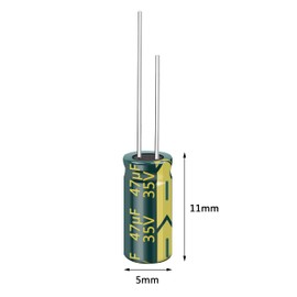 Cermant 20pcs 35V 47UF Capacitor 5x11MM(0.2x0.43in) High Frequency Aluminum Electrolytic Capacitors for TV, LCD Monitor, Game