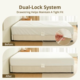 CieloCloud Queen Bed Sheet Set, 4PCS 100% Long-Staple Cotton Bedding Sheet with Dural-Lock System, Luxury Soft and Comfort, 1000 Thread Count, Deep Pocket Fits 8" to 17" Mattress