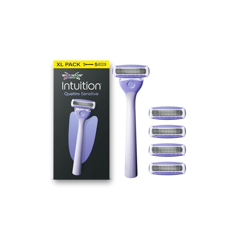 Wilkinson Sword Intuition Quattro Sensitive Skin Women's Razor Starter Pack