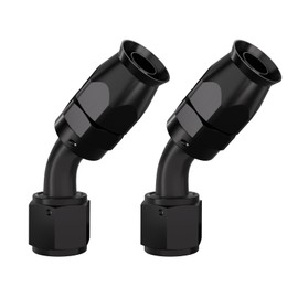 APIELE 10AN 45 Degree Aluminum Black PTFE Rotary Hose Fitting Adapter(10AN-45 Degree-2PCS)