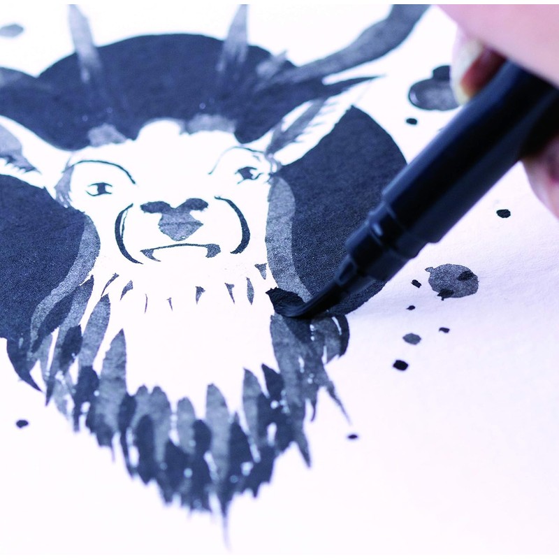 Pentel Pocket Brush Pen Brush Pigment Refillable Black Ink 1