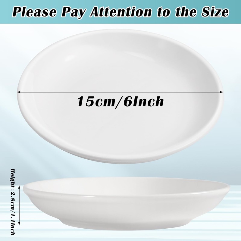 Cabaubl White Dessert Plates Ceramic,Set of 6 Small Dinner Plates,6