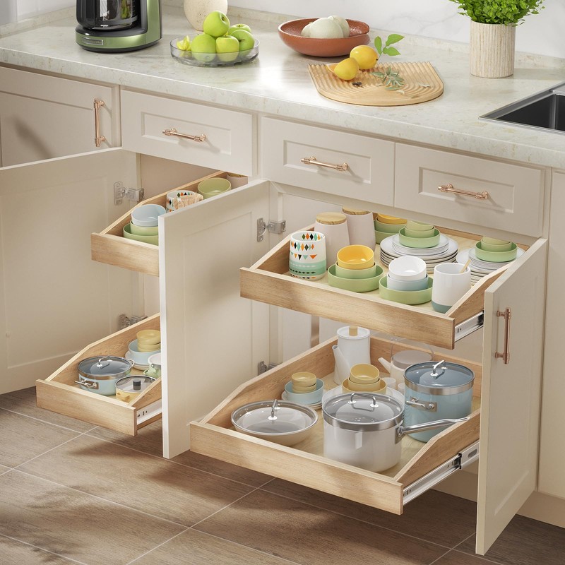 LOVMOR Single Pull Out Organizer 10-1/2”W x 21”D, Soft Close